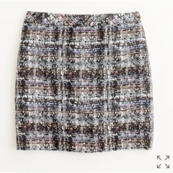 J. Crew Abstract Tweed Mini Skirt 95566 Size 6 - Picture 2 of 9